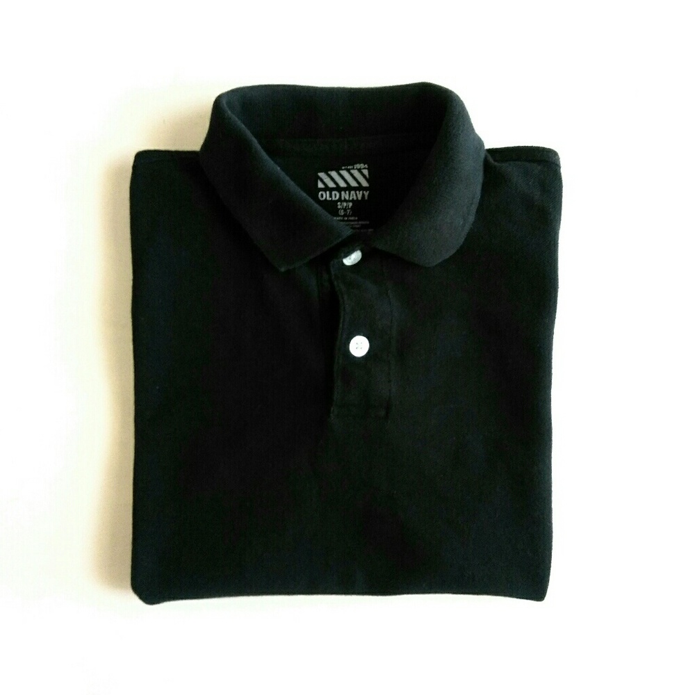 Old Navy Black Polo Shirt Boys Small 6-7